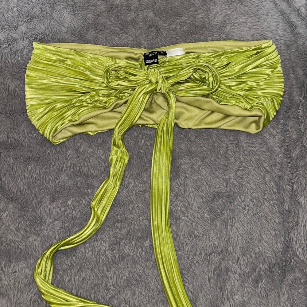 Windsor Lime Green Satin Bandeau Top